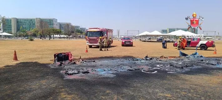 Segurança é reforçada no entorno do STF após incêndio em banheiros químicos